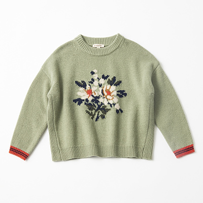 LILI et NENE キッズ CARAMEL 2023AW KIDS KNITTED JUMPER（SAGE GREY