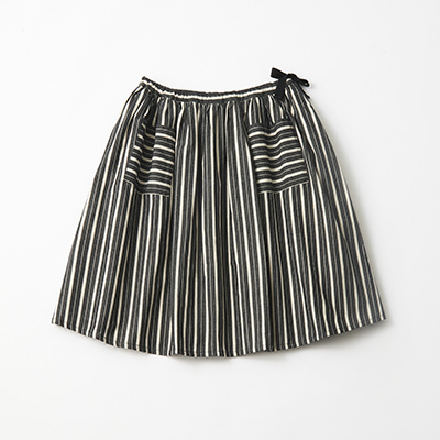 LILI et NENE キッズ CARAMEL 2023AW KIDS WOVEN SKIRT（GREY STRIPE