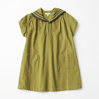 LILI et NENE キッズ CARAMEL 2023AW KIDS WOVEN DRESS（LIME ）3A-6A