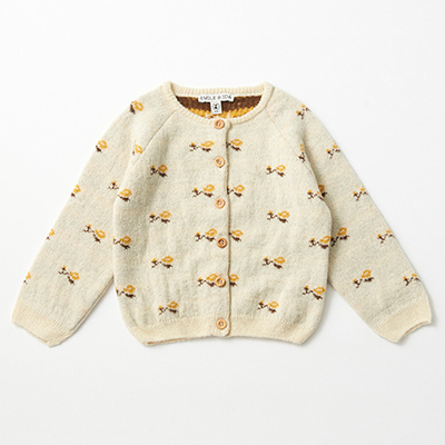 LILI et NENE キッズ EMILE&IDA 2023AW KIDS CARDIGAN（ECRU ）4A-6A