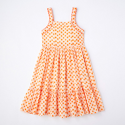 LILI et NENE キッズ EMILE ET IDA 2024SS KIDS ROBE MANDARINE