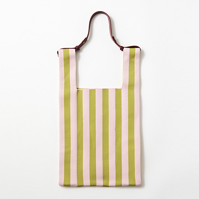 STICKY LEMON The Sticky Sis Club market bag | il sole | knitted stripes | dolce pink + lemon leaf