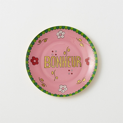 CSAO Dessert Hand painted plate - Pink - Bonheur