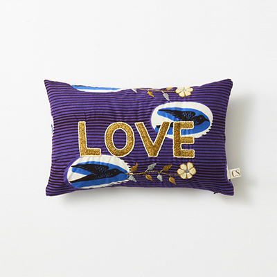 CSAO Mini embroidered cushion LOVE