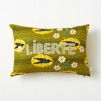 CSAO Embroidered cushion LIBERTE