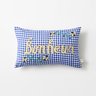 CSAO Mini embroidered cushion BONHEUR