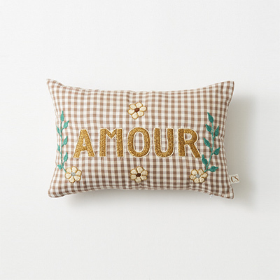 CSAO Mini embroidered cushion AMOUR