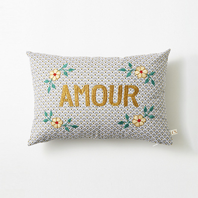 CSAO Embroidered cushion AMOUR