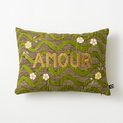 CSAO Embroidered cushion AMOUR