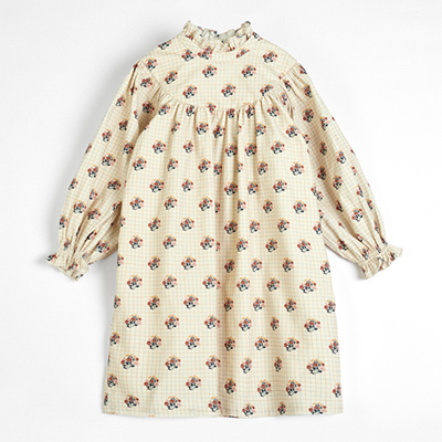 C'ERA UNA VOLTA 2024AW KIDS Kaya DressiCCF Cream Check Flowerj6A-8A