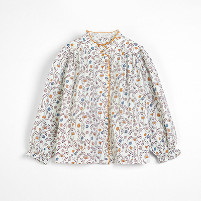 C'ERA UNA VOLTA 2024AW KIDS Francesca ShirtiCIF Cream Indian Flowersj8A