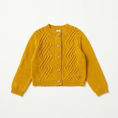 BONTON 2024AW KIDS Cardigan BarnariU203 Jaune Retroj4A-8A