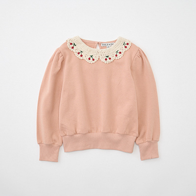 EMILE ET IDA 2024AW KIDS SWEAT COL BRODEiBLUSHj4A-6A