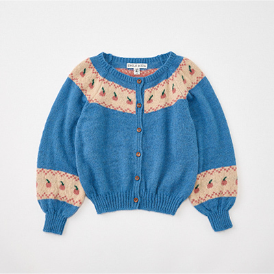 EMILE ET IDA 2024AW KIDS CARDIGAN COLLIER POMMESiBLEUj4A-6A