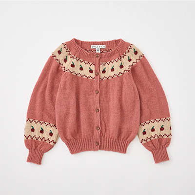 EMILE ET IDA 2024AW KIDS CARDIGAN COLLIER POMMESiROSEj8A