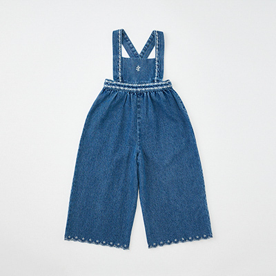 EMILE ET IDA 2024AW KIDS SALOPETTE JEAN BRODEiDENIMj4A-6A