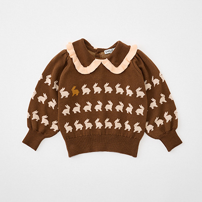 EMILE ET IDA 2024AW BABY PULLOVER LAPINiLAPIN CACAOj18M