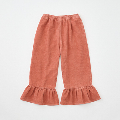 EMILE ET IDA 2024AW KIDS PANTALON VELOURS BAS VOLANTiGOYAVEj4A-6A