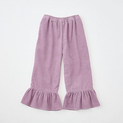 EMILE ET IDA 2024AW KIDS PANTALON VELOURS BAS VOLANTiMAUVEj4A-6A