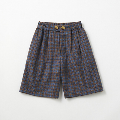 CARAMEL 2024AW KIDS TARRAGON SHORTiBLUE CHECK TWEEDYj8A-10A