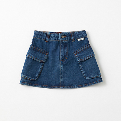 MIPOUNET 2024AW KIDS ONA CARGO MINI SKIRTiDENIM - BLUEj6A-10A