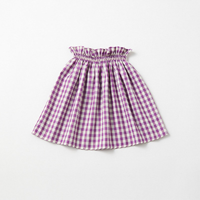 MIPOUNET 2024AW KIDS MAFALDA SKIRTiVIYELLA VICHY - MAUVEj6A-8A