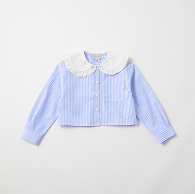 MIPOUNET 2024AW KIDS CAMILLE POPELIN BLOUSEiPOPELIN - BLUEj6A-8A