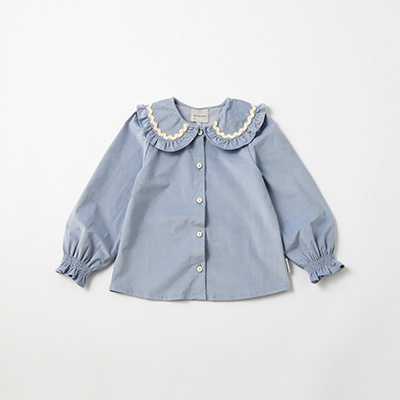 MIPOUNET 2024AW KIDS CARINE CORDUROY BLOUSEiCORDUROY - LIGHT BLUEj6A-8A