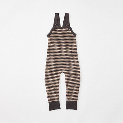 LILI et NENE ベビー MABLI 2024AW BABY PORTH OVERALLS - UMB / INFANT WOOL KNIT  ROMPER（UMBER/D）2A