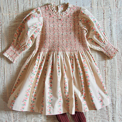 BONJOUR 2024AW KIDS HANDSMOCK DRESS iflowerj4A-6A