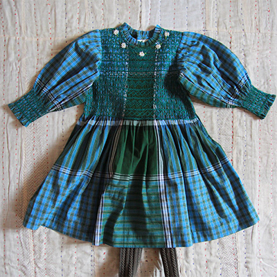 BONJOUR 2024AW KIDS HANDSMOCK DRESS ibluej4A-6A