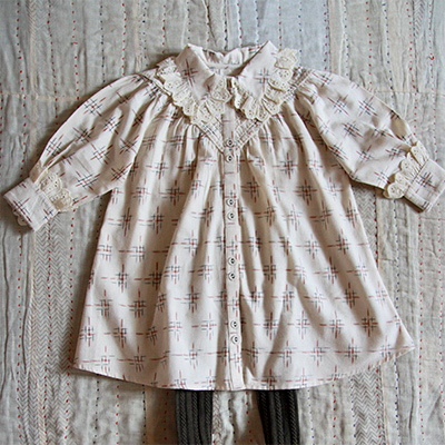 BONJOUR 2024AW KIDS IKAT DRESS iwhitej4A-6A