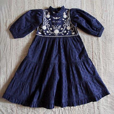 BONJOUR 2024AW KIDS MARGOT LONG DRESS ibluej4A-6A