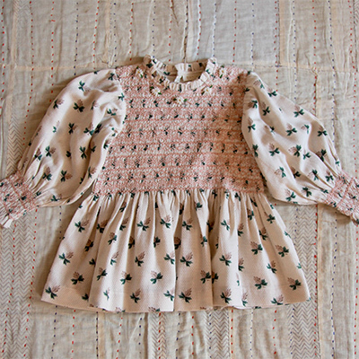 BONJOUR 2024AW KIDS HANDSMOCK BLOUSE iflowerj4A-6A